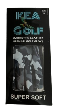 Introducing our 2024 premium KEA Golf Cabretta Leather Golf Gloves. Crafted to perfection, each glove is adorned with our iconic KEA Golf on the tab. Available in both classic white and blue camo, our gloves cater to both left and right handed golfers in sizes medium, large, and extra large. Shown blue camo in custom packaging